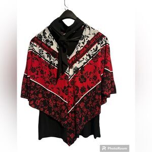NWT Red/Black/White Hanker chief look Slim Factor by Investments women’s top